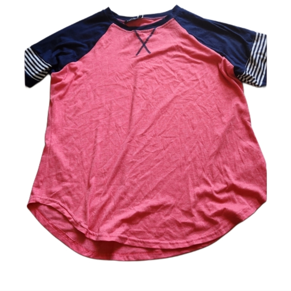 Casual Pink and Navy Raglan Top Nwt 2XL Fits Small